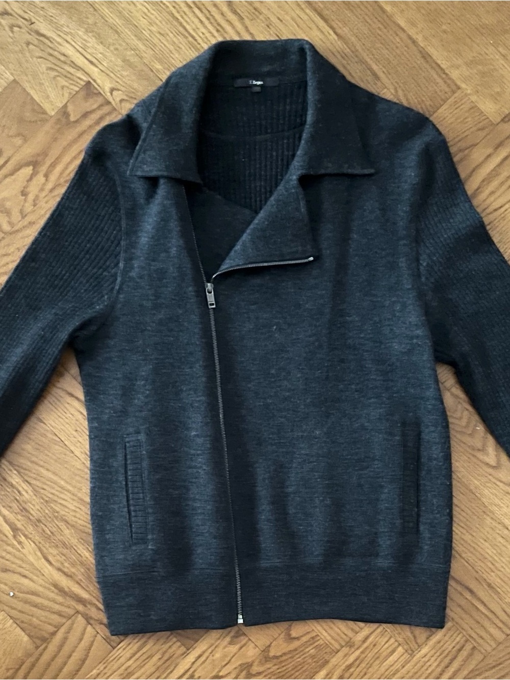 Men's Charcoal Zip-Up Sweater Jacket